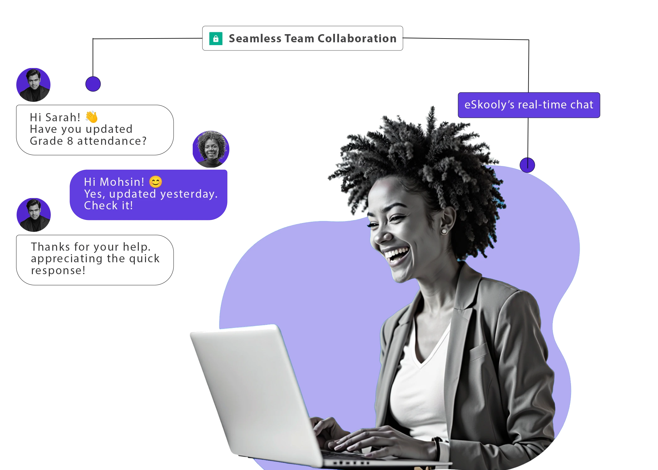 Illustration of chat and communication features