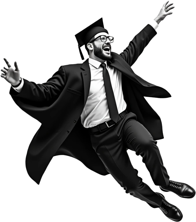 Illustration of student joyfully interacting with software